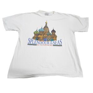 Vintage 90s Splendour of the Seas St Petersburg Oneita T Shirt XL Cruise
